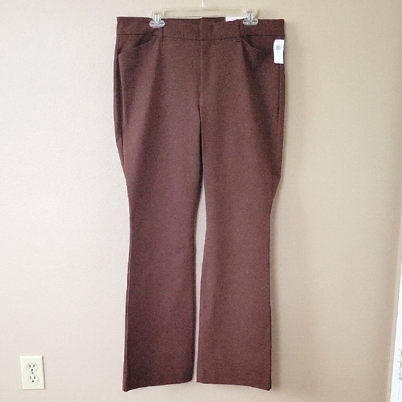 Old Navy Womens Brown Pixie Flare High Rise Full Length Pants - Size 16 - Picture 1 of 10